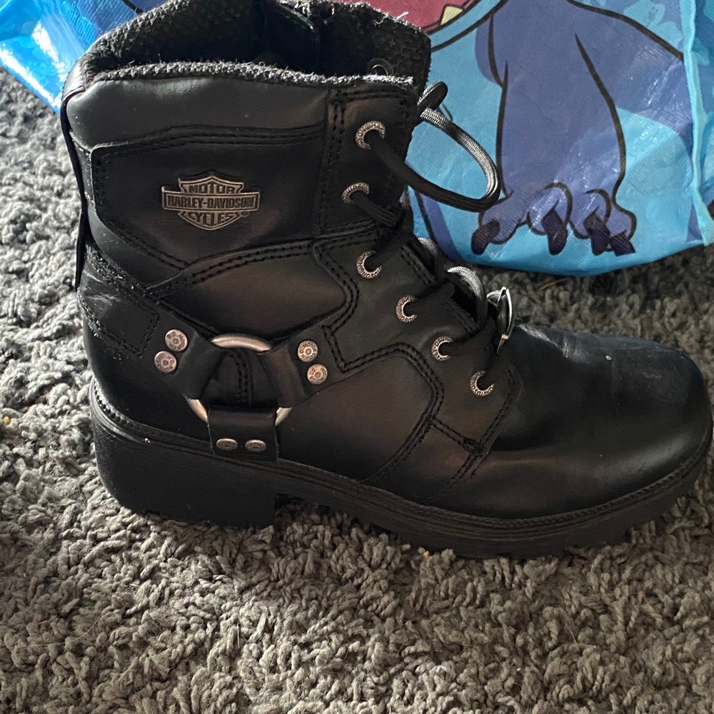 Harley-Davidson Black Leather Motorcycle Boots